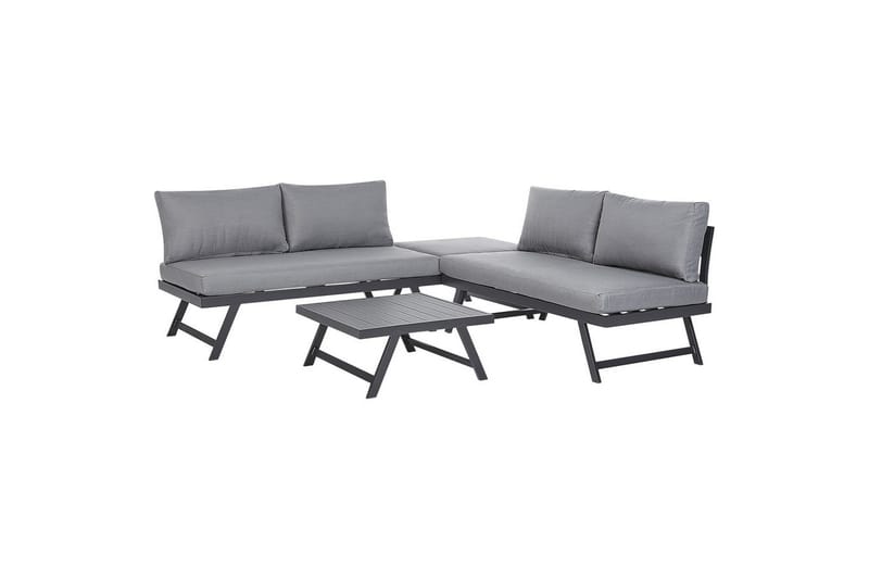 Loungegrupp Beliani Coccorino Grey||Black - Puutarhakalusteet - Terassiryhmät - Sohvaryhmät ulos
