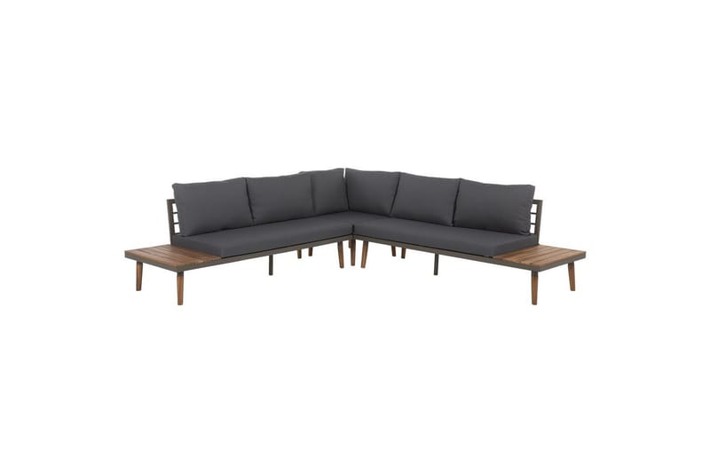 Loungegrupp Beliani Corato Grå/mörkt trä/ljust trä Grey||Dark wood||Light wood - Puutarhakalusteet - Terassiryhmät - Sohvaryhmät ulos