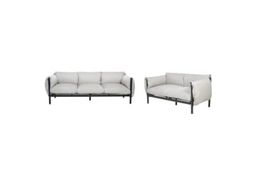 Loungegrupp Beliani Esperia Grey, Black - Puutarhakalusteet - Terassiryhmät - Sohvaryhmät ulos