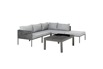 Loungegrupp Beliani Forano Grey||Black - Puutarhakalusteet - Terassiryhmät - Sohvaryhmät ulos
