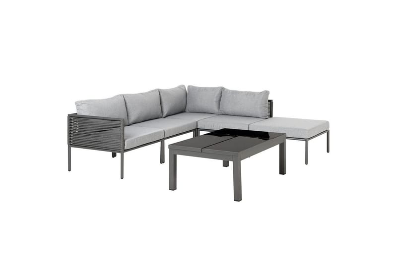Loungegrupp Beliani Forano Grey||Black - Puutarhakalusteet - Terassiryhmät - Sohvaryhmät ulos