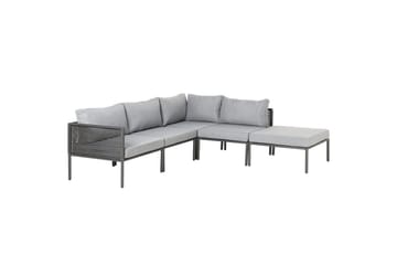 Loungegrupp Beliani Forano Grey||Black - Puutarhakalusteet - Terassiryhmät - Sohvaryhmät ulos