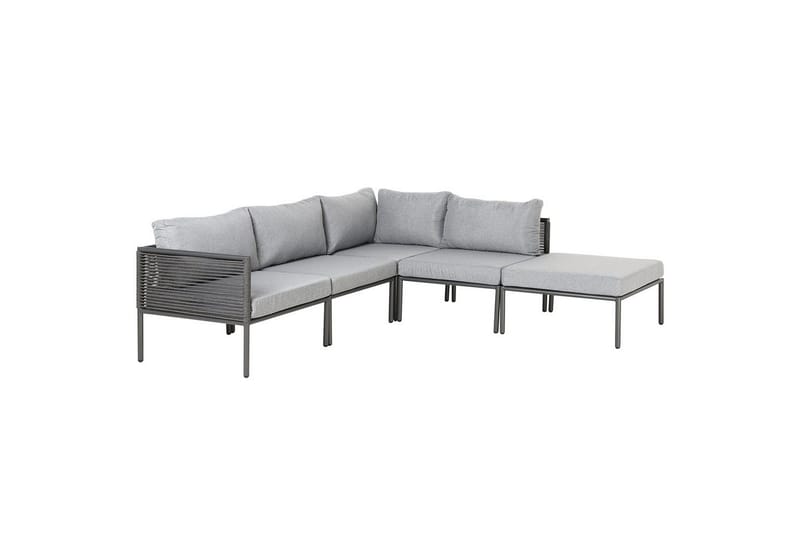 Loungegrupp Beliani Forano Grey||Black - Puutarhakalusteet - Terassiryhmät - Sohvaryhmät ulos