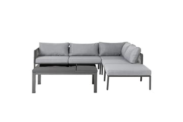 Loungegrupp Beliani Forano Grey||Black - Puutarhakalusteet - Terassiryhmät - Sohvaryhmät ulos