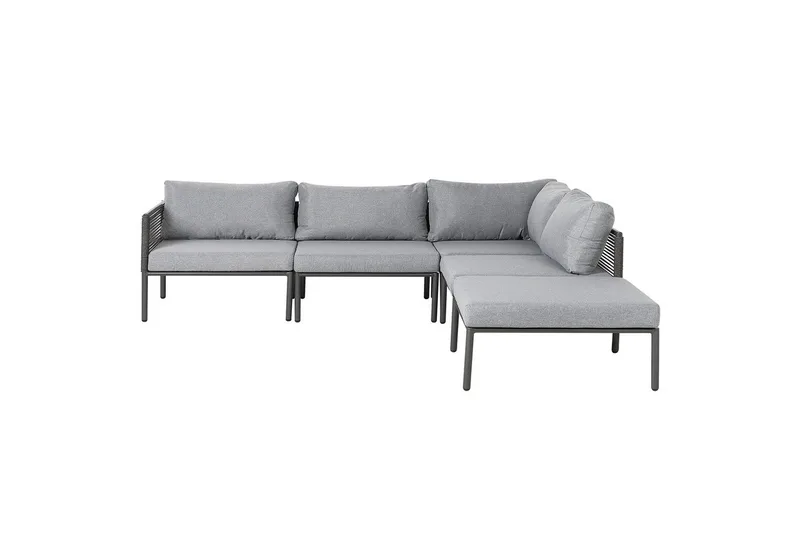 Loungegrupp Beliani Forano Grey||Black - Puutarhakalusteet - Terassiryhmät - Sohvaryhmät ulos