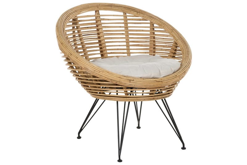 Loungegrupp Beliani Maratea/Cesenatico 3-Sits Natural||Black||Beige - Puutarhakalusteet - Terassiryhmät - Sohvaryhmät ulos