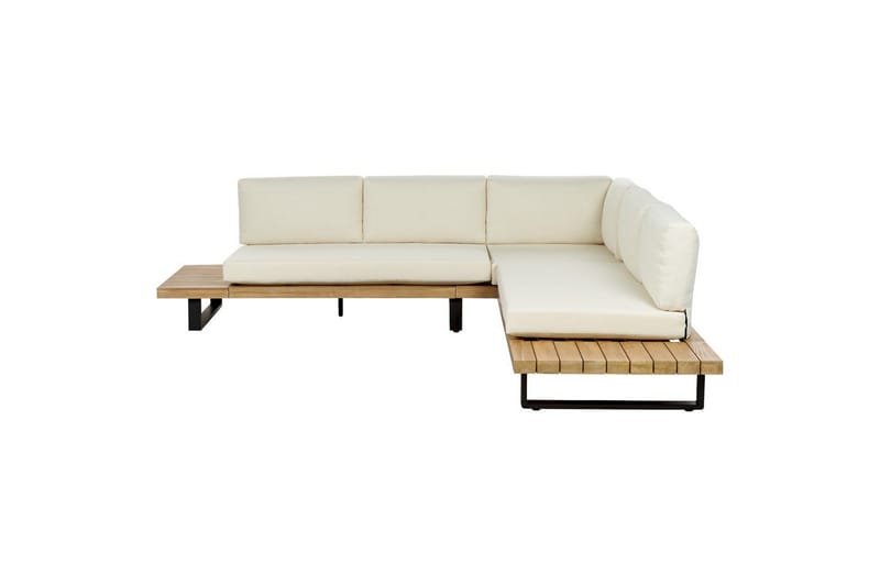 Loungegrupp Beliani Mykonos Light wood||White - Puutarhakalusteet - Terassiryhmät - Sohvaryhmät ulos