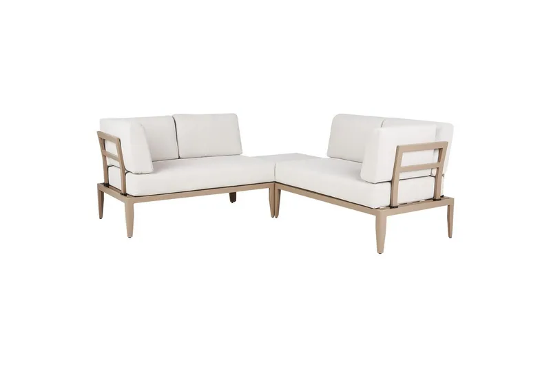 Loungegrupp Beliani Rima III Beige Beige - Puutarhakalusteet - Terassiryhmät - Sohvaryhmät ulos