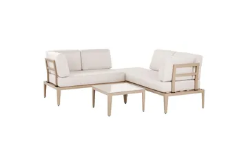 Loungegrupp Beliani Rima III Beige Beige - Puutarhakalusteet - Terassiryhmät - Sohvaryhmät ulos
