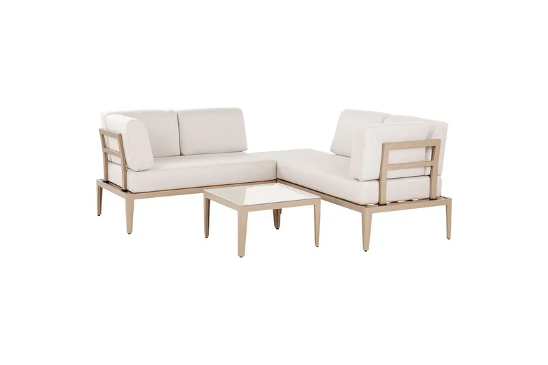 Loungegrupp Beliani Rima III Beige Beige - Puutarhakalusteet - Terassiryhmät - Sohvaryhmät ulos