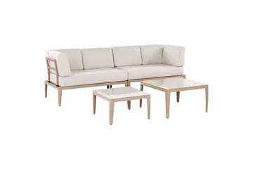 Loungegrupp Beliani Rima III Beige Beige - Puutarhakalusteet - Terassiryhmät - Sohvaryhmät ulos