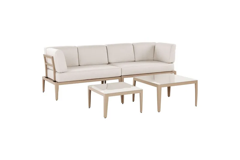 Loungegrupp Beliani Rima III Beige Beige - Puutarhakalusteet - Terassiryhmät - Sohvaryhmät ulos