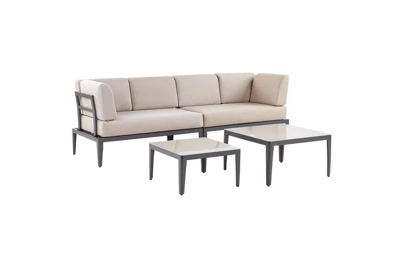 Loungegrupp Beliani Rima III Beige Grey||Beige - Puutarhakalusteet - Terassiryhmät - Sohvaryhmät ulos