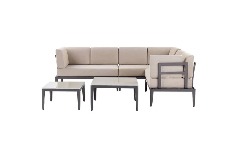 Loungegrupp Beliani Rima III Beige Grey||Beige, undefined