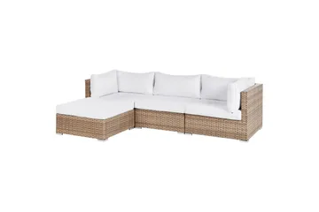 Loungegrupp Beliani Sano Grå, Högervänd Natural||White Left-faced - Puutarhakalusteet - Terassiryhmät - Sohvaryhmät ulos