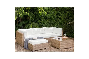 Loungegrupp Beliani Sano Grå, Högervänd Natural||White Left-faced - Puutarhakalusteet - Terassiryhmät - Sohvaryhmät ulos