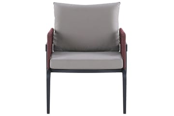 Loungegrupp Beliani Sciacca Grey||Black||Burgundy - Puutarhakalusteet - Terassiryhmät - Sohvaryhmät ulos