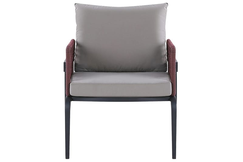 Loungegrupp Beliani Sciacca Grey||Black||Burgundy - Puutarhakalusteet - Terassiryhmät - Sohvaryhmät ulos