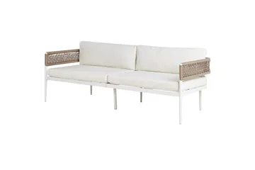 Loungegrupp Beliani Serla White||Beige - Puutarhakalusteet - Terassiryhmät - Sohvaryhmät ulos