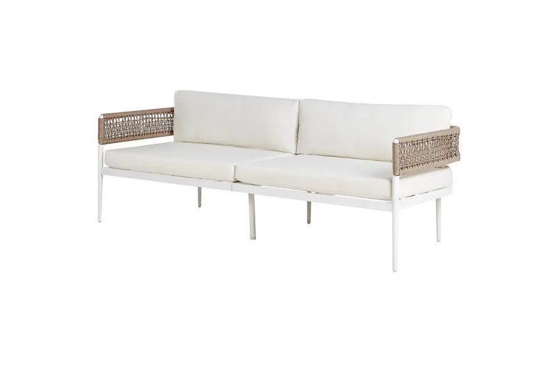Loungegrupp Beliani Serla White||Beige - Puutarhakalusteet - Terassiryhmät - Sohvaryhmät ulos