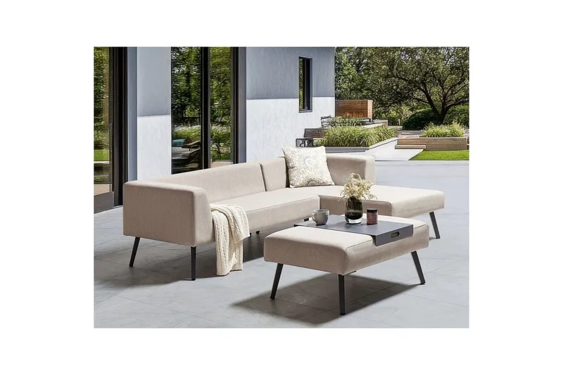 Loungegrupp Beliani Sorrivoli Beige||Grey - Puutarhakalusteet - Terassiryhmät - Sohvaryhmät ulos