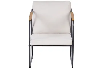 Loungegrupp Beliani Vezzana Beige/ljust trä/svart Beige||Light wood||Black - Puutarhakalusteet - Terassiryhmät - Sohvaryhmät ulos