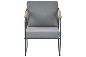 Loungegrupp Beliani Vezzana Beige/ljust trä/svart Grey||Light wood||Black - Puutarhakalusteet - Terassiryhmät - Sohvaryhmät ulos