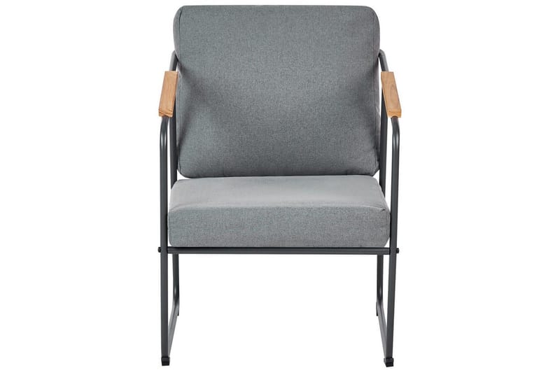Loungegrupp Beliani Vezzana Beige/ljust trä/svart Grey||Light wood||Black - Puutarhakalusteet - Terassiryhmät - Sohvaryhmät ulos