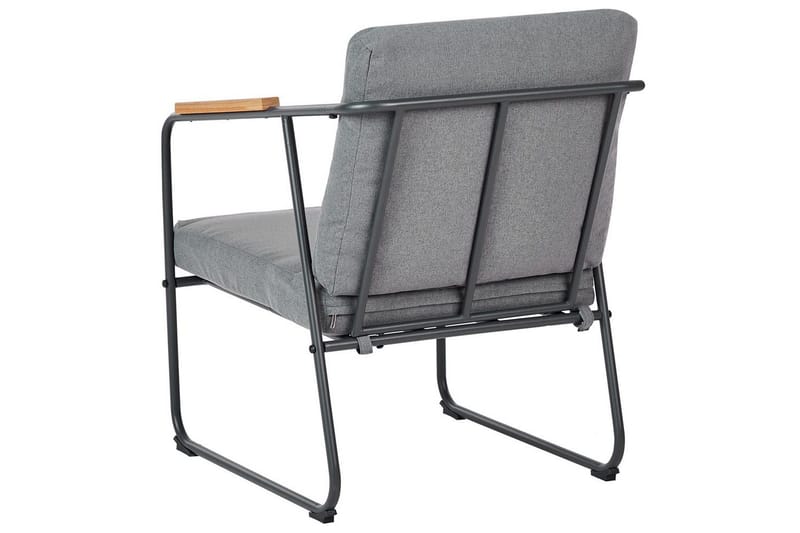 Loungegrupp Beliani Vezzana Beige/ljust trä/svart Grey||Light wood||Black - Puutarhakalusteet - Terassiryhmät - Sohvaryhmät ulos
