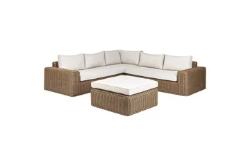 Loungegrupp Beliani Palermo Brun/grå Brown||White - Puutarhakalusteet - Terassiryhmät - Sohvaryhmät ulos