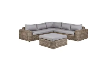 Loungegrupp Beliani Palermo Brun/grå Brown||Grey - Puutarhakalusteet - Terassiryhmät - Sohvaryhmät ulos