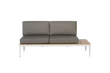 Loungegrupp Beliani Positano Grey||Light wood||White - Puutarhakalusteet - Terassiryhmät - Sohvaryhmät ulos