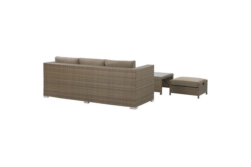 Loungegrupp med bord Beliani Belluno Brown||Silver - Puutarhakalusteet - Terassiryhmät - Sohvaryhmät ulos