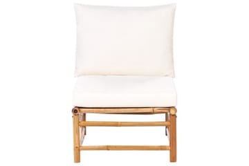 Loungegrupp med bord Beliani Cerreto Beige/ljust trä, 5-Sits White||Light wood - Puutarhakalusteet - Terassiryhmät - Sohvaryhmät ulos