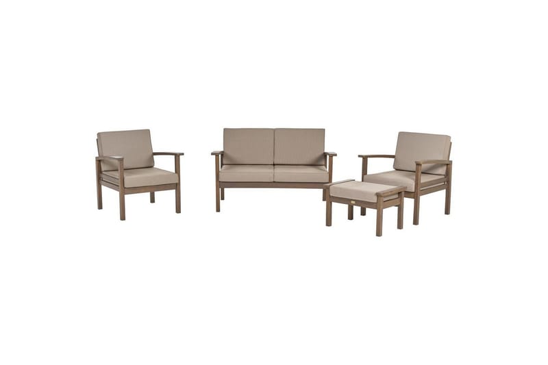 Loungegrupp med bord Beliani Manila Ja Grey||Dark wood - Puutarhakalusteet - Terassiryhmät - Sohvaryhmät ulos