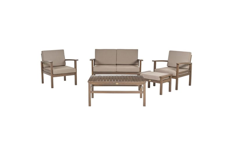 Loungegrupp med bord Beliani Manila Ja Grey||Dark wood - Puutarhakalusteet - Terassiryhmät - Sohvaryhmät ulos