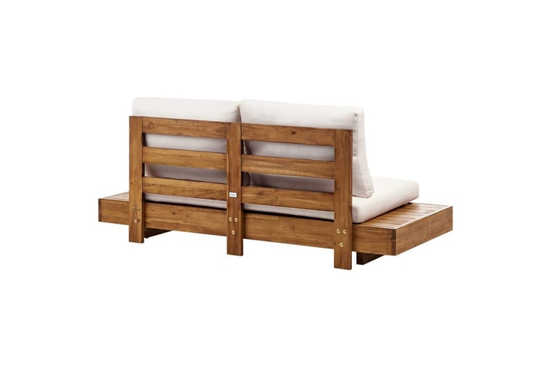 Loungegrupp med bord Beliani Marettimo Light wood, White - Puutarhakalusteet - Terassiryhmät - Sohvaryhmät ulos