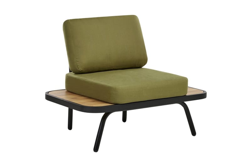 Loungegrupp med bord Beliani Minozzo Green||Black||Light wood - Puutarhakalusteet - Terassiryhmät - Sohvaryhmät ulos