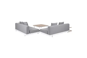 Loungegrupp med bord Beliani Missanello Beige/vit Grey||White - Puutarhakalusteet - Terassiryhmät - Sohvaryhmät ulos