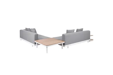 Loungegrupp med bord Beliani Missanello Beige/vit Grey||White - Puutarhakalusteet - Terassiryhmät - Sohvaryhmät ulos