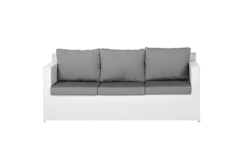 Loungegrupp med bord Beliani Roma White||Grey - Puutarhakalusteet - Terassiryhmät - Sohvaryhmät ulos