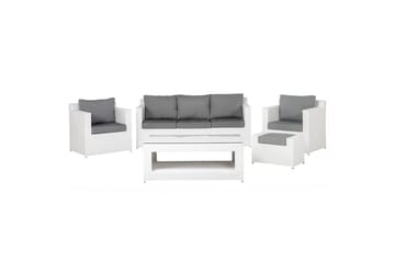 Loungegrupp med bord Beliani Roma White||Grey - Puutarhakalusteet - Terassiryhmät - Sohvaryhmät ulos
