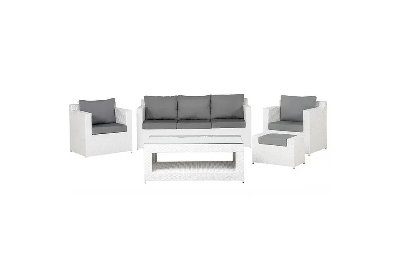 Loungegrupp med bord Beliani Roma White||Grey, undefined