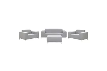 Loungegrupp med bord Beliani Rovigo Grey||White - Puutarhakalusteet - Terassiryhmät - Sohvaryhmät ulos
