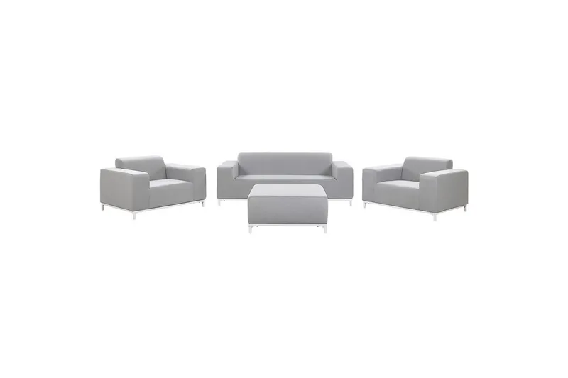 Loungegrupp med bord Beliani Rovigo Grey||White, undefined