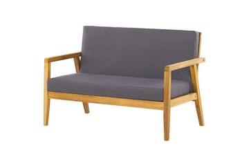 Loungegrupp med bord Beliani Pallano Light wood||Grey - Puutarhakalusteet - Terassiryhmät - Sohvaryhmät ulos