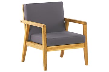 Loungegrupp med bord Beliani Pallano Light wood||Grey - Puutarhakalusteet - Terassiryhmät - Sohvaryhmät ulos