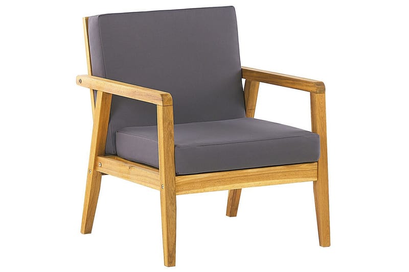 Loungegrupp med bord Beliani Pallano Light wood||Grey - Puutarhakalusteet - Terassiryhmät - Sohvaryhmät ulos
