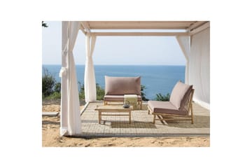 Loungeset Beliani Todi Ljus trä/Taupe Light wood||Taupe - Puutarhakalusteet - Terassiryhmät - Sohvaryhmät ulos