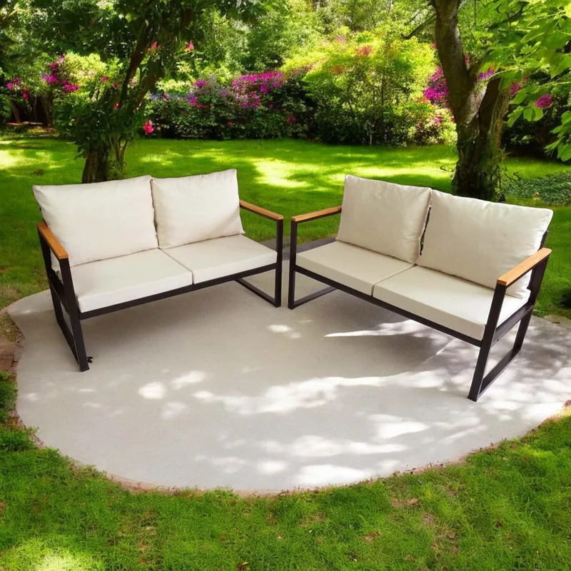 Luvin 4-istuttava Sohvaryhmä Ulkokäyttöön - Beige - Puutarhakalusteet - Terassiryhmät - Sohvaryhmät ulos
